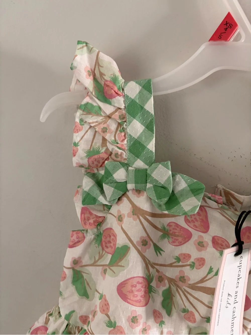 Cupcakes & Cashmere Pink Strawberry Print Dress with Matching Headband